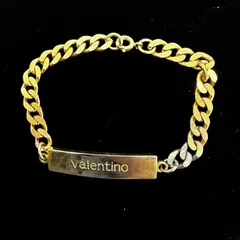 ÷2 VALENTINO ヴァレンティノ ヴァレンチノ チェーンブレスレット アンティーク ロゴ入り 【アクセサリー】 【0.5】
