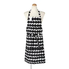 マリメッコ エプロン Rasymatto ラシィマット ブラック×ホワイト×ドット柄 070692 190 着丈84cm 身幅83cm [並行輸入品]CH