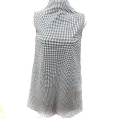 スナイデル SNIDEL ワンピース Aライン ミニ ハイネック ノースリーブ 総柄 F 黒 ブラック 白 ホワイト /RT