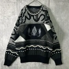 Vintage all patterned embroidery 3D knit sweater black 激渋 ヴィンテージ 刺繍 3D ニット 黒 セーター
