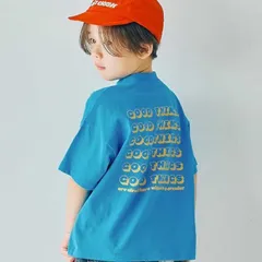 《新品》 p.premier シンプルロゴTシャツ 90㎝ ブルー 子供服 半袖 P207016