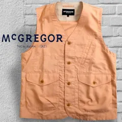 McGREGOR マックレガー コットン混 織り柄 アウターベスト カジュアルベスト ジレ 111109102 定1.6万 ライトオレンジ ▲005▼20826k01