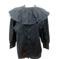 アパートバイ A part by シャツ ブラウス 長袖 ビッグカラー F 黒 ブラック /RT