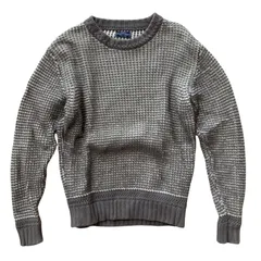  THE FLAT HEAD フラットヘッド コットンニット セーター ワッフル編み 日本製 メンズ S【CC12】のサムネイル