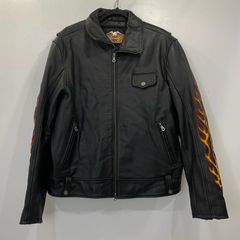 90s Harley-Davidson フレイムパターン レザージャケット 本革 - メルカリ