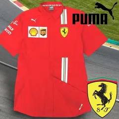 PUMA プーマ Scuderia Ferrari フェラーリコレクション オフィシャルデザイン ストレッチ 半袖 チームシャツ 763034 定1.5万 レッド ▲030▼10915r05