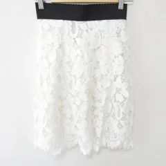 美品 DOLCE&GABBANA ドルチェ&ガッバーナ フラワーレース イージースカート 36 ホワイト レディース 古着 中古 USED
