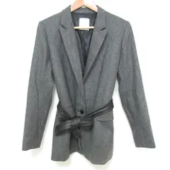 美品 SANDRO サンドロ ベルト付き テーラードジャケット サイズ40 グレー レディース 古着 中古 USED