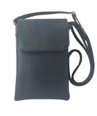 [レンロック] スマホポーチ ショルダーバッグ スマホポシェット バッグ ポーチ サブバッグ 財布 ショルダーポーチ レディース 長さ調節 斜め掛け 多機能 軽量 ファスナーポケット 磁石ボタン 合皮 (ブラックエンボス) [ブラックエンボス]