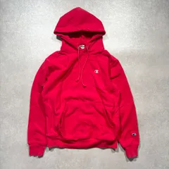 Champion チャンピオン リバースウィーブ REVERSE WEAVE スウェット パーカー ロゴ 刺繍 単色タグ M レッド