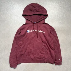 Champion チャンピオン ロゴ プリント スウェット パーカー 刺繍 フーディ ボルドー