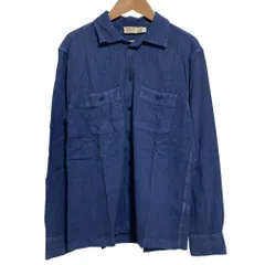 美品 DENIM&SUPPLY Ralph Lauren デニム＆サプライ ポロラルフローレン オープンカラー ワークシャツ XSサイズ ブルー メンズ 古着 中古 USED