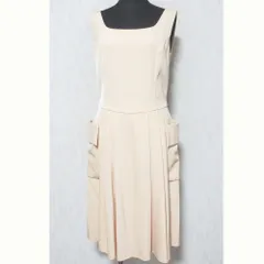 良品 DAISY LIN For FOXEY デイジーリン フォー フォクシー Daisy Holly ノースリーブドレスワンピース 35947 38 オレンジベージュ レディース 古着 中古 USED