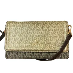美品 MICHAEL KORS マイケルコース シグネチャー ショルダーバッグ ブラウン レディース 古着 中古 USED