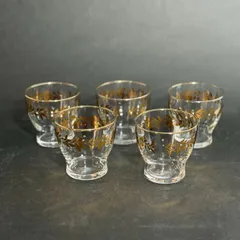 佐々木ガラス グラス 5客セット ガラスコップ 金彩　ヴィンテージ　冷茶グラス