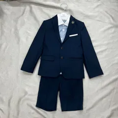 Waltz by BEAMS DESIGN　ワルツバイビームスデザイン　スーツ　3点セット　ハンガー付き　キッズ　120cm  フォーマル　シャツ　ジャケット　ズボン　ネイビー　紺　ブルー　青