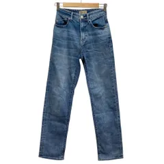 良品 YANUK ヤヌーク ANNETTE ハイウエスト ストレート デニムパンツ 57121212 サイズ23 ライトブルー レディース 古着 中古 USED