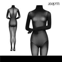 AMOTi 蝉 シースルー メッシュ ボディスーツ 連体衣 タイト セクシー コスプレ ランジェリー ストッキング 全身タイツ