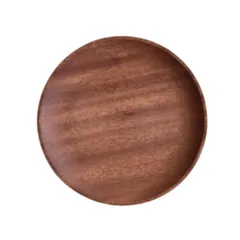 ideastore カフェトレー 木製 トレイ トレー コイン キャッシュトレイ 小物入れ (ブラウン, 丸) [ブラウン] [長さ18cm x 幅10cm x 高さ1.5cm]