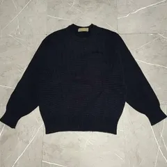 COMME des GARCONS HOMME コムデギャルソンオム　AD1990　90AW　厚手　畦編み　クルーネックニット　セーター　アーカイブ　田中オム　ヴィンテージ　メンズ　ネイビー