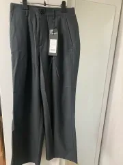 ムシンサスタンダード ユアイン コラボ ウール ブレンド リバース タック ワイド スラックス グレー 27