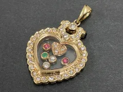 【クリーニング済】K18 ゴールド　トップ　総重量約7.6g 天然ルビー　天然ダイヤモンド　鑑別カード付　ハート型