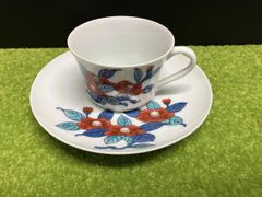 有田焼 畑萬陶苑 白カサブランカ コーヒー碗皿 カップ&ソーサーセット 