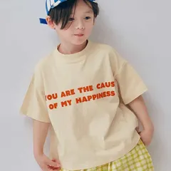 【新作】 p.premier シンプルロゴTシャツ 2026夏 クリーム 新品 子供服 P207016