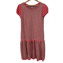 美品 BURBERRY BLUELABEL バーバリーブルーレーベル ボーダー 半袖 ニットワンピース サイズ38 ピンク レディース 古着 中古 USED