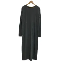 新品同様 23SS Plage プラージュ セイヒンカコウ Jersey ワンピース 長袖 Iライン ロングドレス サイズ36 チャコールグレー レディース 古着 中古 USED
