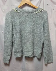 E hyphen world gallery ビジュー付きニットプルオーバー