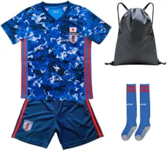 子供用サッカーユニフォーム 4点セット サッカーウェア 上下セット ジュニア 子供用 練習着 フットサル 半袖Tシャツ ハーフパンツ キッズユニフォーム 上下セット ユニフォームソックス付き　120cm