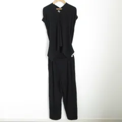 美品 Cruciani クルチアーニ フレンチスリーブ オープンバック オールインワン サイズ38 ブラック レディース 古着 中古 USED