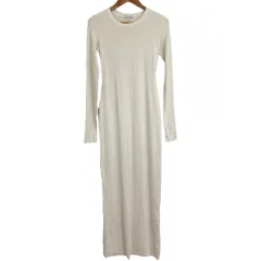 未使用 COTTON CITIZEN コットンシチズン 長袖 リブニット ロング丈 ワンピース M アイボリー レディース 古着 中古 USED