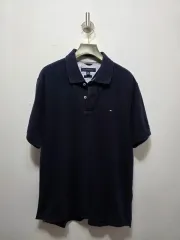 M トミーヒルフィガー ポロシャツ 半袖 ネイビー カラー