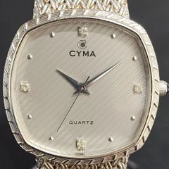 未使用 CYMA シーマ クォーツ スイス製ムーブメント 腕時計 4Pストーン 