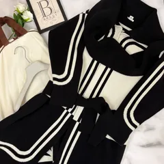 鑑定済み【 美品 】エルメス 《 ブリッド ドゥ ガラ ガウンコート 》 34 ( XSサイズ程度 ）ノワール ブラック ホワイト  カシミヤ ガウン  ロングコート ブリッドドゥガラ ロングコートのサムネイル