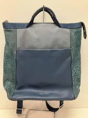 COLEHAAN コールハーン リュック 2way レザー 切り替え ブルー グリーン