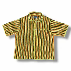 BoTT 24SS Cotton Crochet Knit Shirts コットンクロシェニットシャツ 半袖シャツ ボット 241BoTT03 グリーン L （10496M）のサムネイル