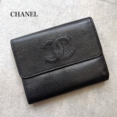 CHANEL シャネル キャビアスキン コンパクト財布 カード ビッグココ