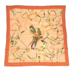 HERMES エルメス スカーフ/カレ90  NEIGE DANTAN/去年の雪/   シルク100％ オレンジ レディース / 241019002018