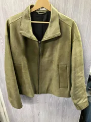 ZARA / ザラ レザージャケット 牛革 オリーブ サイズL