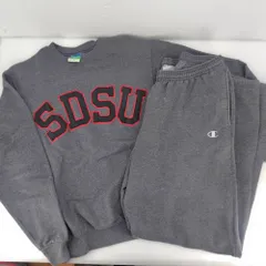 05w19635 チャンピオン Champion  SDSU カレッジスウェット 上下セット  ダークグレー  メンズ  セット  【中古品】
