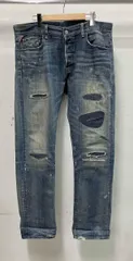 DENIM&SUPPLY RALPH LAUREN デニム&サプライ ラルフローレン ジーンズ 788505632029 ダメージ ボタンフライ 34×32 ネイビー メキシコ製 綿
