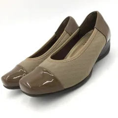 fitfit フィットフィット パンプス 22cm ブラウン エナメル コンビ