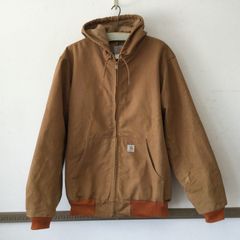 Carhartt ブラウン フード付 フランネル裏地付きダックアクティブ 