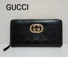 AQM14 グッチ 極美品 グッチシマ ラウンドファスナー長財布 インターロッキングG ゴールド金具