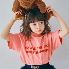 【再入荷‼】 p.premier シンプルロゴTシャツ 2026夏 サーモンピンク 新品 子供服 P207016