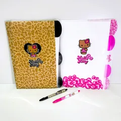 日焼けギャルキティ クリアファイル2種&シャーペン・ボールペン 計4点セット【新品未使用】