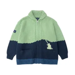36c10 DESCENDANT ディセンダント 24AW COWICHAN SWEATER カウチンセーター ニットセーター 2サイズ グリーン ネイビー アクリル100％ メンズ 男性用o07tのサムネイル